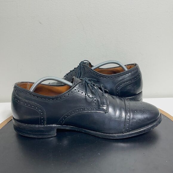 Allen Edmonds‎ Dress Shoes Mens Size 8.5 E Sanford Cap Toe Leather Black - Picture 9 of 15